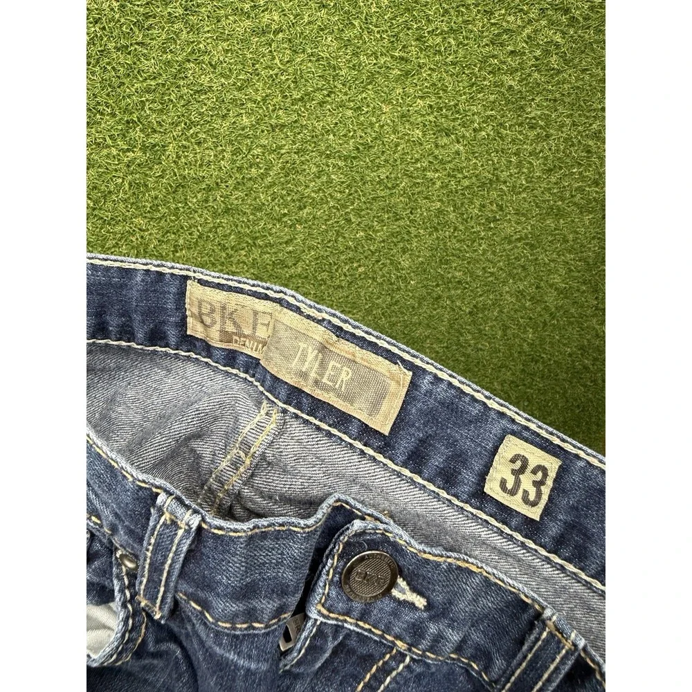 BKE Jeans Mens 33 33x28 Tyler Boot Leg Dark Wash Buckle Stretch Denim Y2K Casual